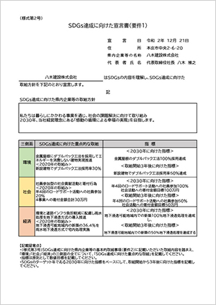 SDGs達成に向けた宣言書(要件１)