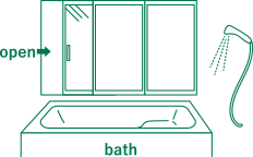 浴室を3枚引戸のユニットバスにする イメージ